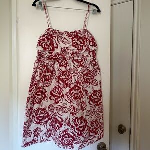 Express Red and White Floral Mini Dress